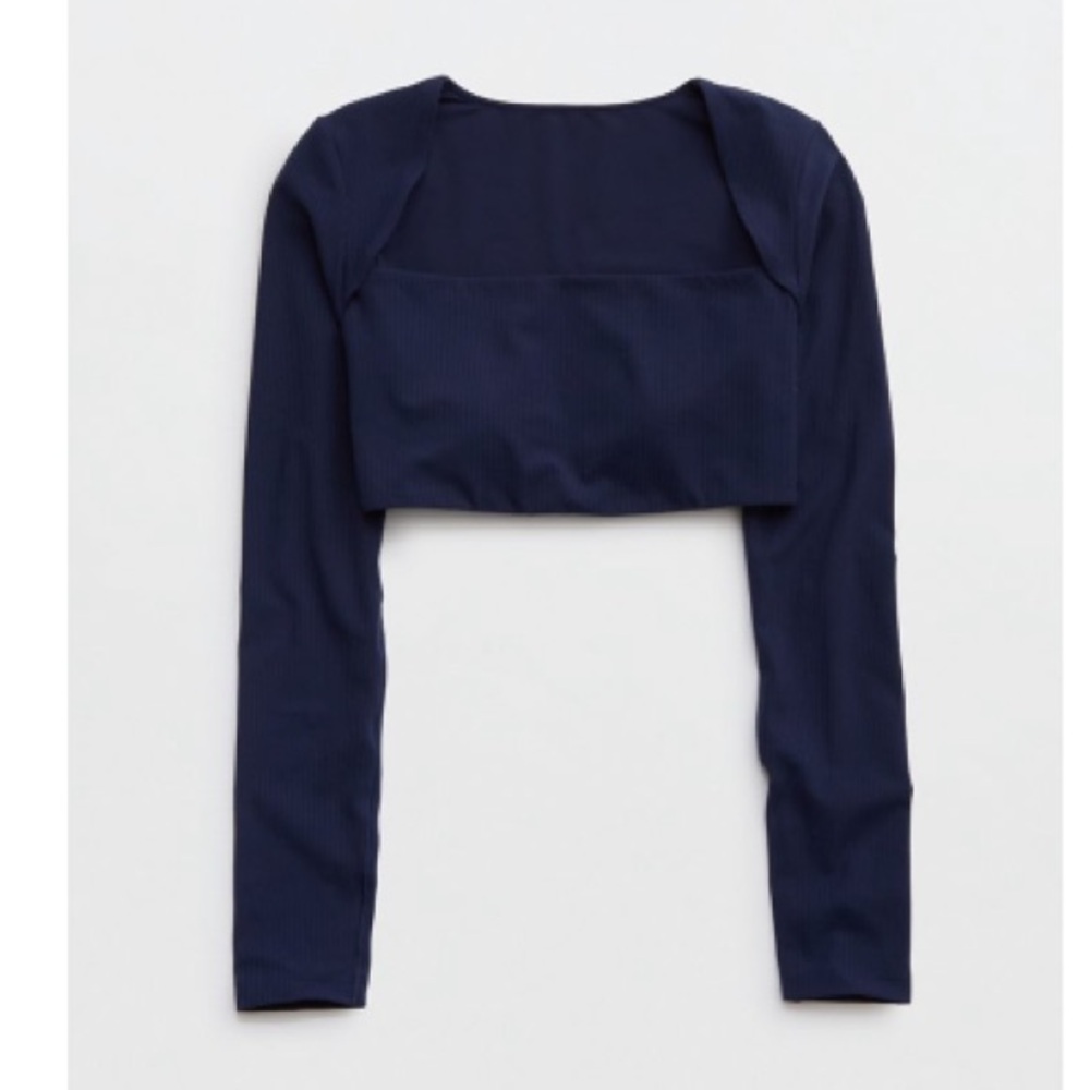 Offline by Aerie Real Me XTRA Ribbed Long Sleeve Bra Top